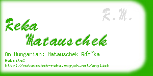 reka matauschek business card